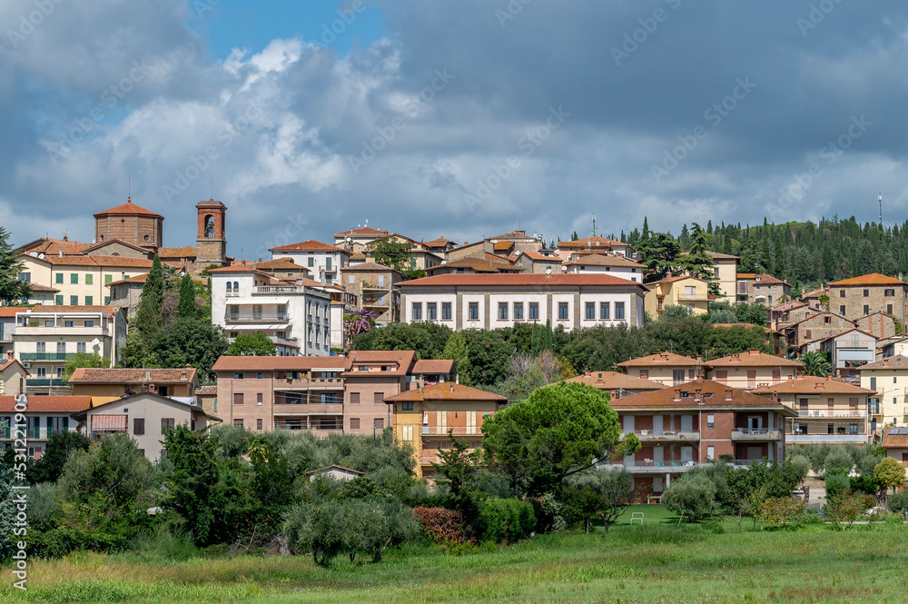 Panoramic view of the historic center of Tuoro sul Trasimeno, Perugia, Italy