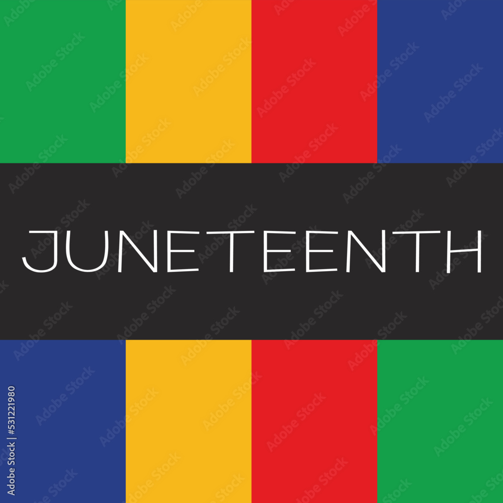Naklejka premium banner four color for juneteenth
