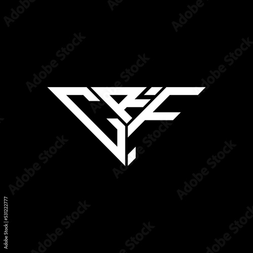 CRF letter logo creative design with vector graphic, CRF simple and modern logo in triangle shape.