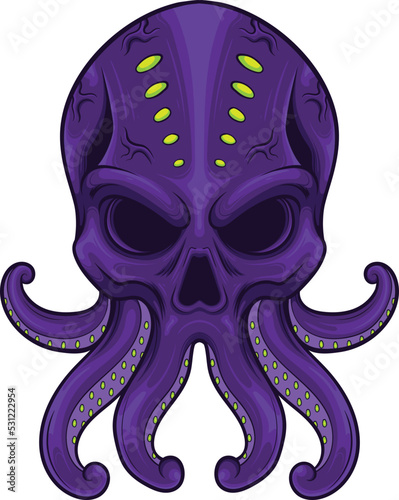 Alien head illustration with premium quality stock vector