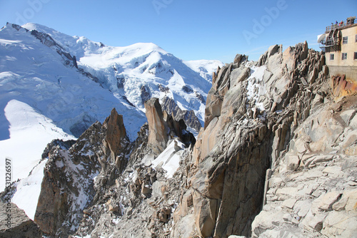 beautiful landscape at Mont Blanc massif in the French Alps