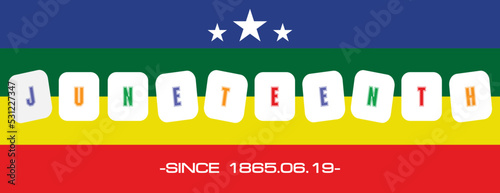 banner four color with star for juneteenth; 