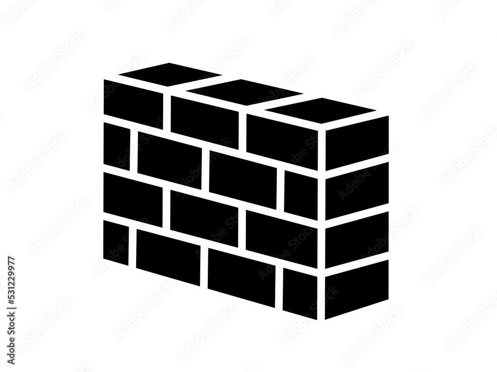 building wall icon with trendy design