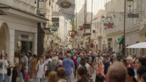 Salzburg Getreidegasse with lots of tourists photo