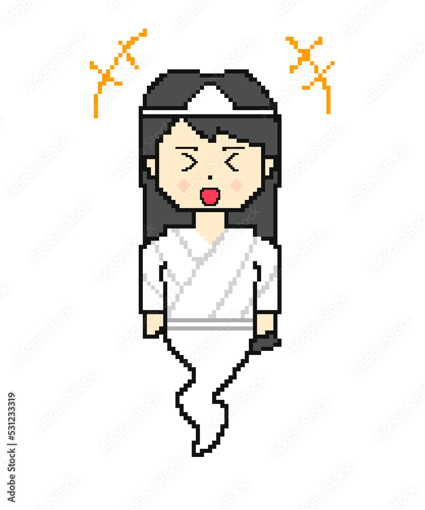 Pixel Art Laughing Female Ghost Pixel Art Laughing Female Ghost
