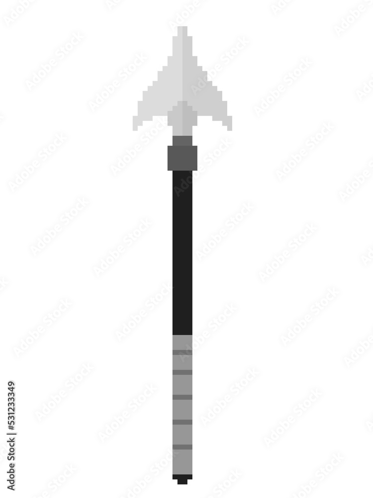Pixel art spear illustration design