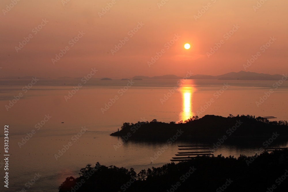 Fototapeta premium 석양 - 해남땅끝