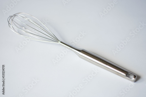 whisk kitchen chrome plated on isolated white background