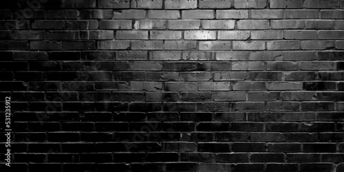 Black brick wall. Black brick background