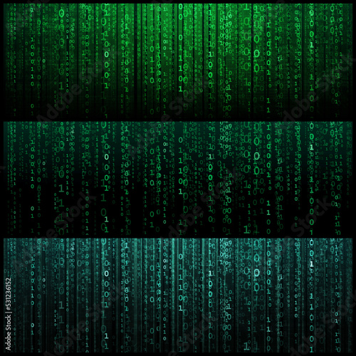 Concept of Hacker Attack, Virus Infected Software, Dark Web and Cyber Security. Abstract Digital Background With Elements of Binary Code and Computer Programs.