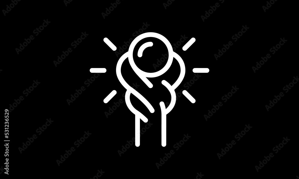 Halloween vector icon outline style black background 