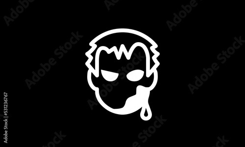 Halloween vector icon outline style black background 