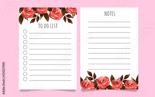 Watercolor Loose Floral To Do List Template