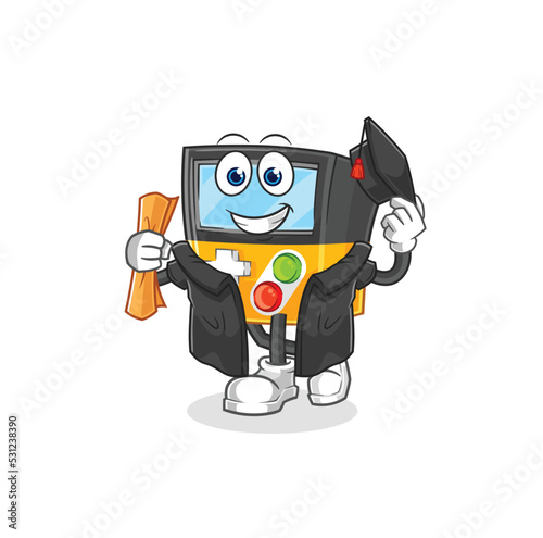 gameboy graduation vector. cartoon character