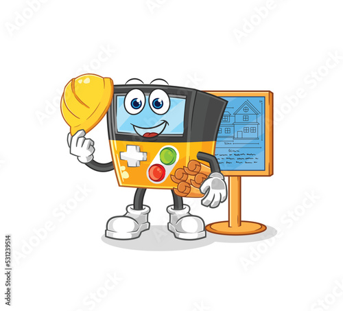 gameboy Architect illustration. character vector
