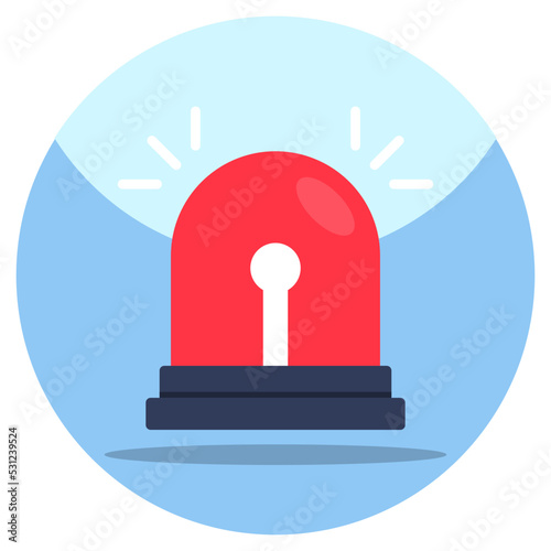 Revolving red light icon, vector design of siren