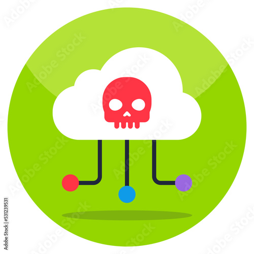 Modern design icon of cloud hacking 