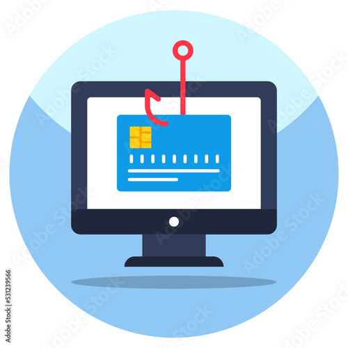 Online card phishing icon, editable vector 