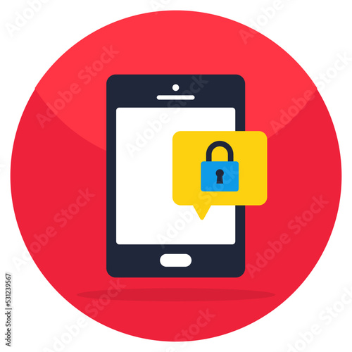 Perfect design icon of mobile encrypted chat 