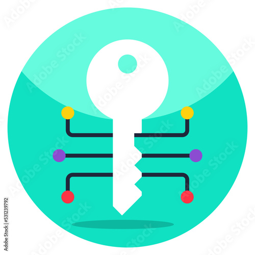 Creative design icon of encrypted key