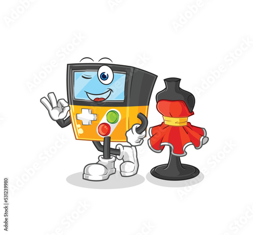 gameboy fashion designer vector. cartoon character