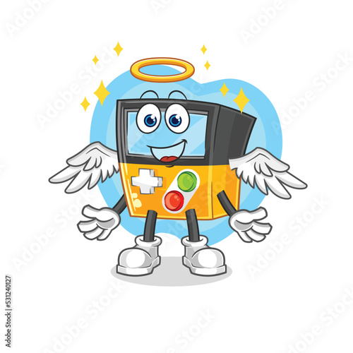 gameboy angel with wings vector. cartoon character
