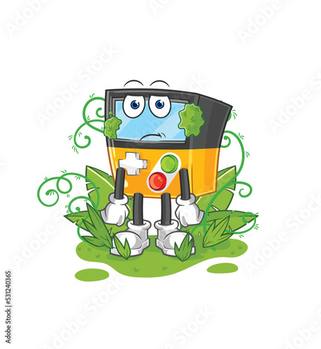 gameboy waiting too long mascot. cartoon vector