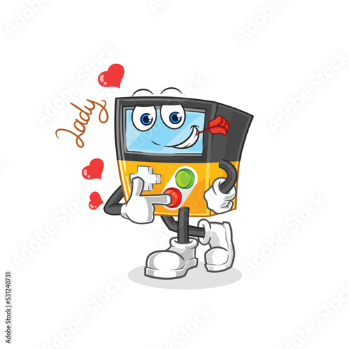 gameboy flirting illustration. character vector