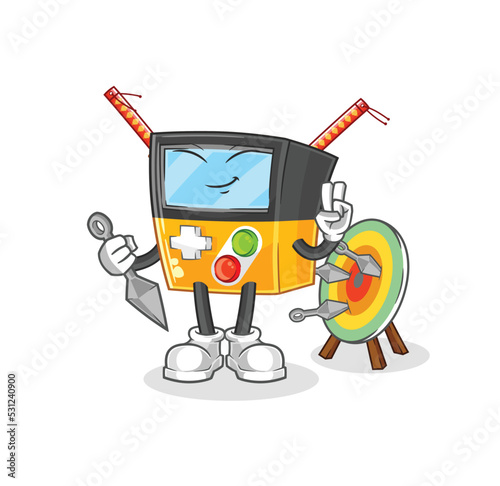 gameboy ninja cartoon. character vector