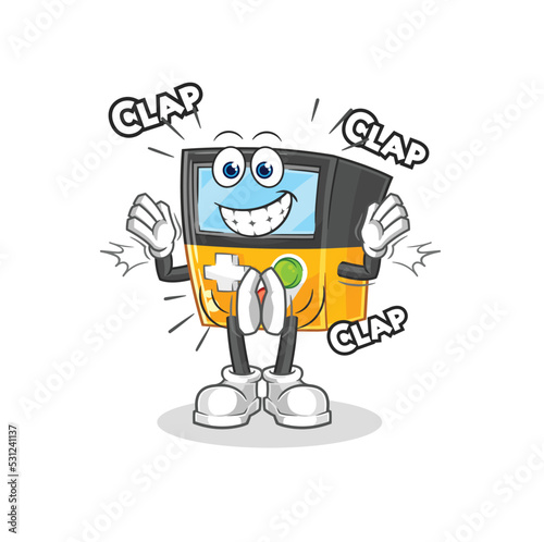 gameboy applause illustration. character vector