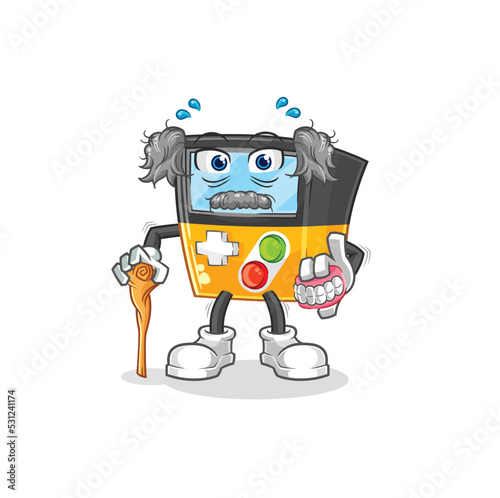 gameboy white haired old man. character vector