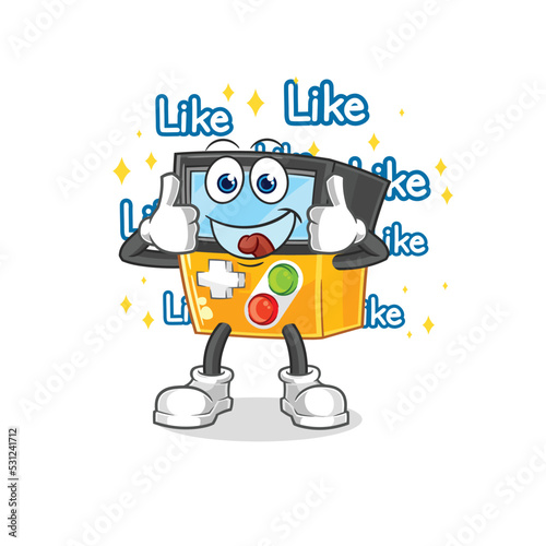 gameboy give lots of likes. cartoon vector
