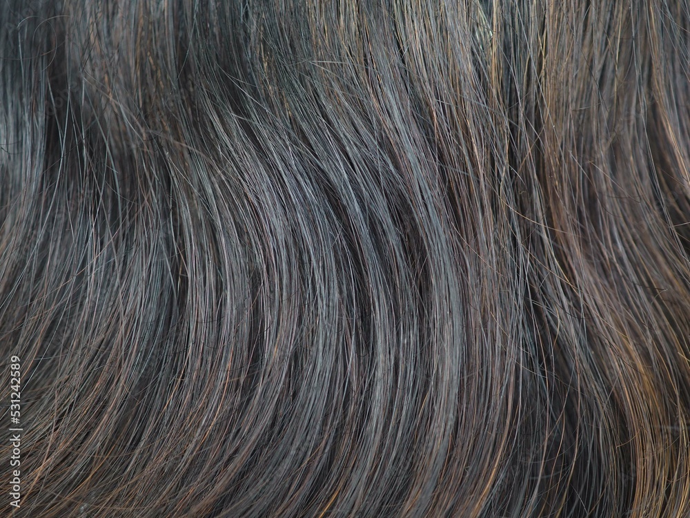 Naklejka premium Dry and damaged hair in woman use for shampoo product concept. closeup photo, blurred.