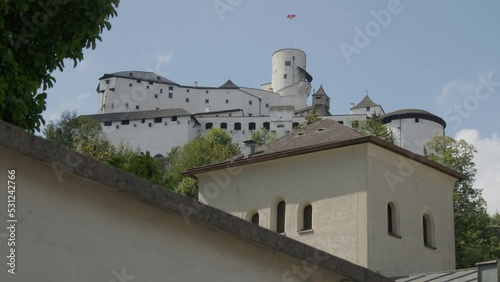 Nonnberg abbey and Hohensalzburg fortress in Salzburg photo