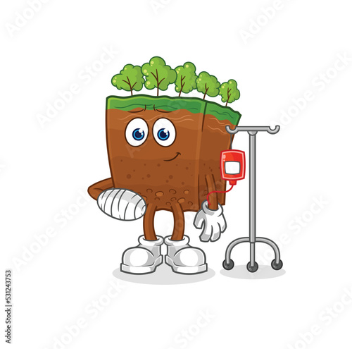 soil layers sick in IV illustration. character vector