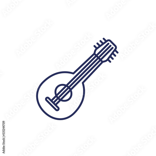 lute icon on white, line vector