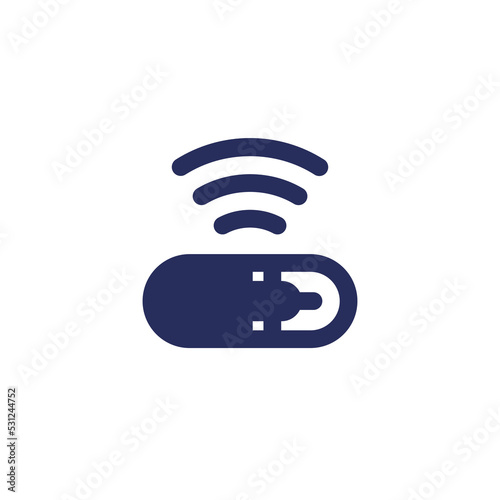 microchip for dogs icon, vector