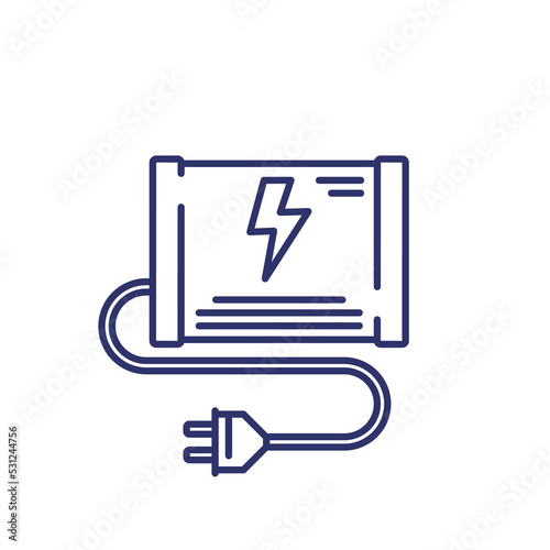 UPS line icon, uninterruptible power supply, backup power source