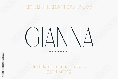 Abstract Fashion font alphabet. Minimal modern urban fonts for logo, brand etc. Typography typeface uppercase lowercase and number. vector illustration
