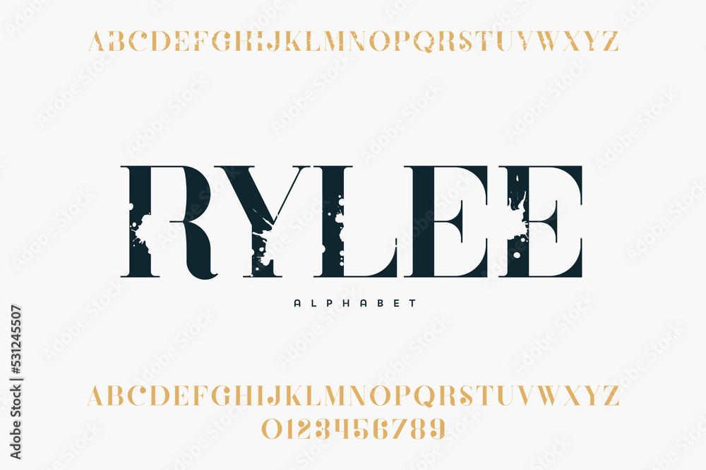 Abstract Fashion font alphabet. Minimal modern urban fonts for logo, brand etc. Typography typeface uppercase lowercase and number. vector illustration