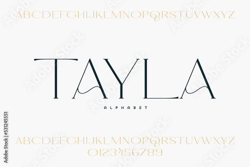 Abstract Fashion font alphabet. Minimal modern urban fonts for logo, brand etc. Typography typeface uppercase lowercase and number. vector illustration