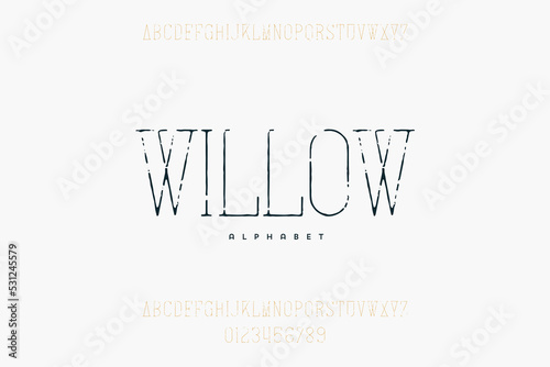 Abstract Fashion font alphabet. Minimal modern urban fonts for logo, brand etc. Typography typeface uppercase lowercase and number. vector illustration