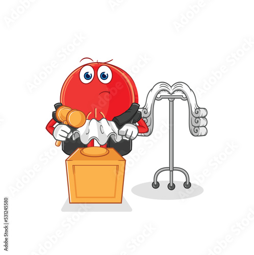 power button judge holds gavel. character vector