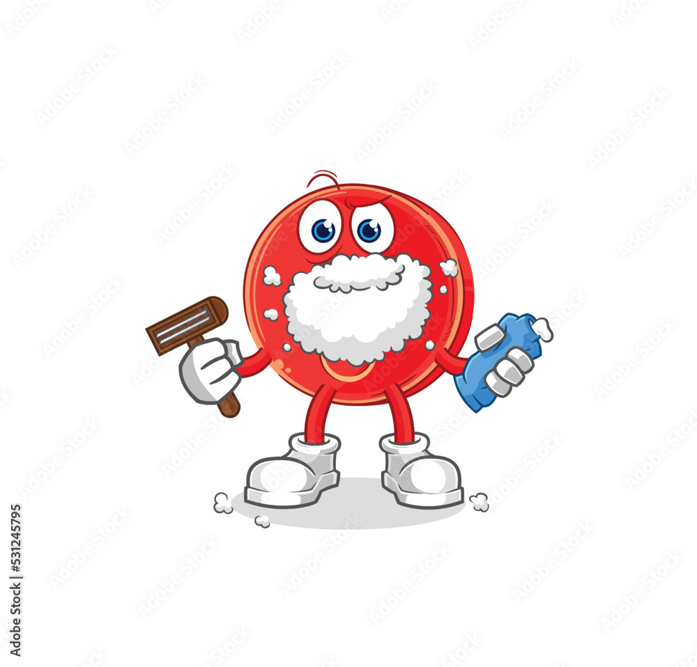 power button shave facial hair vector. cartoon character power button shave facial hair vector. cartoon character