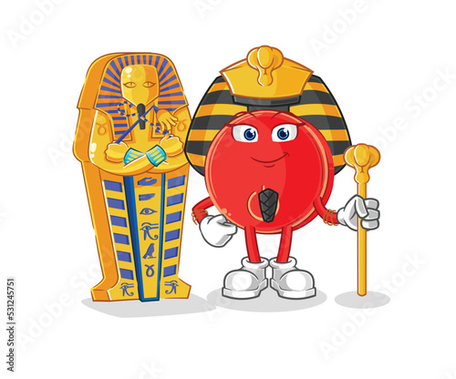 power button ancient egypt cartoon. cartoon mascot vector