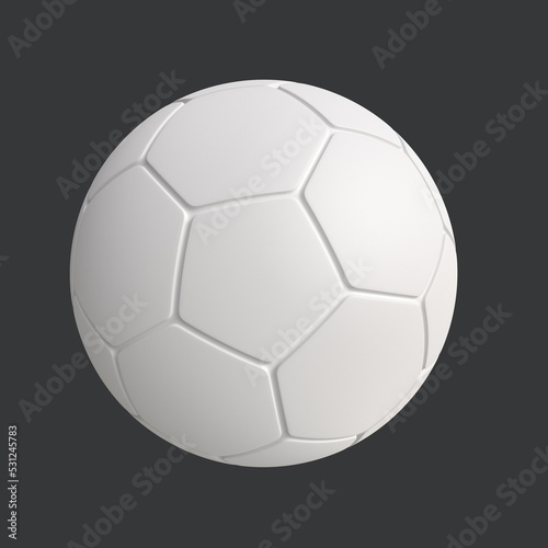 white color 3d realistic Football rendering  Sports design concept.   
