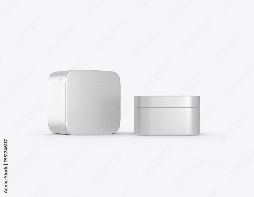 Colored Tin Mockup . 3D render Colored Tin Mockup . 3D render