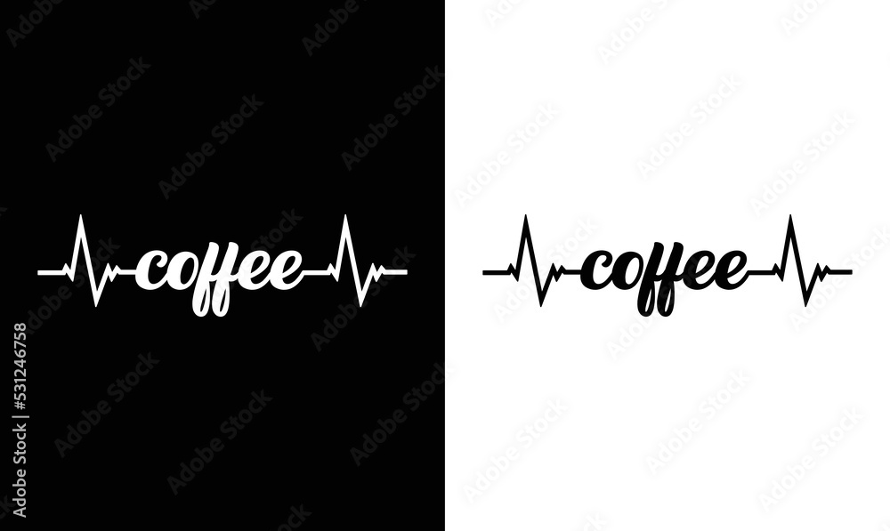 Coffee Heartbeat T shirt design, typography