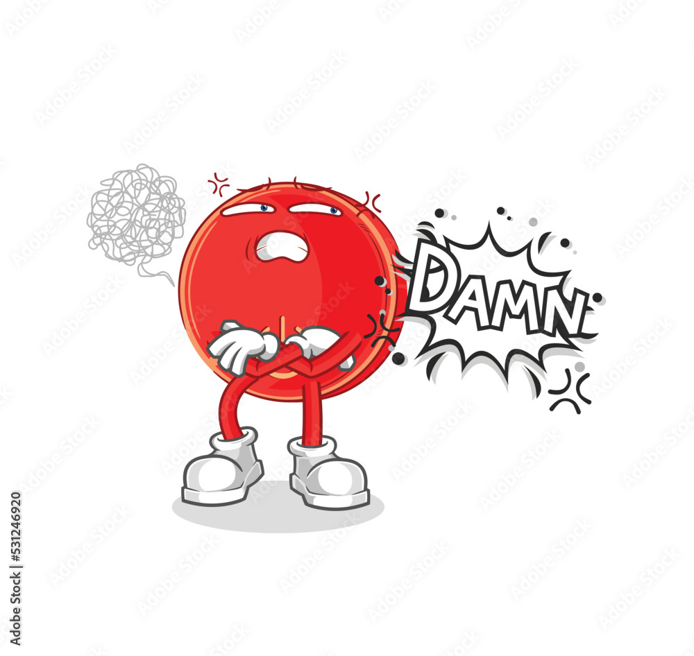 power button very pissed off illustration. character vector power button very pissed off illustration. character vector