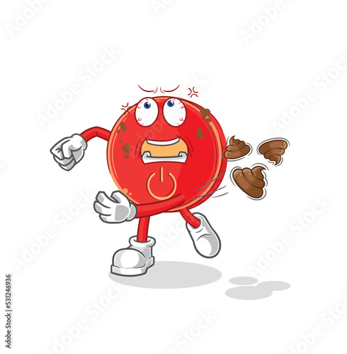 power button throwing shit vector